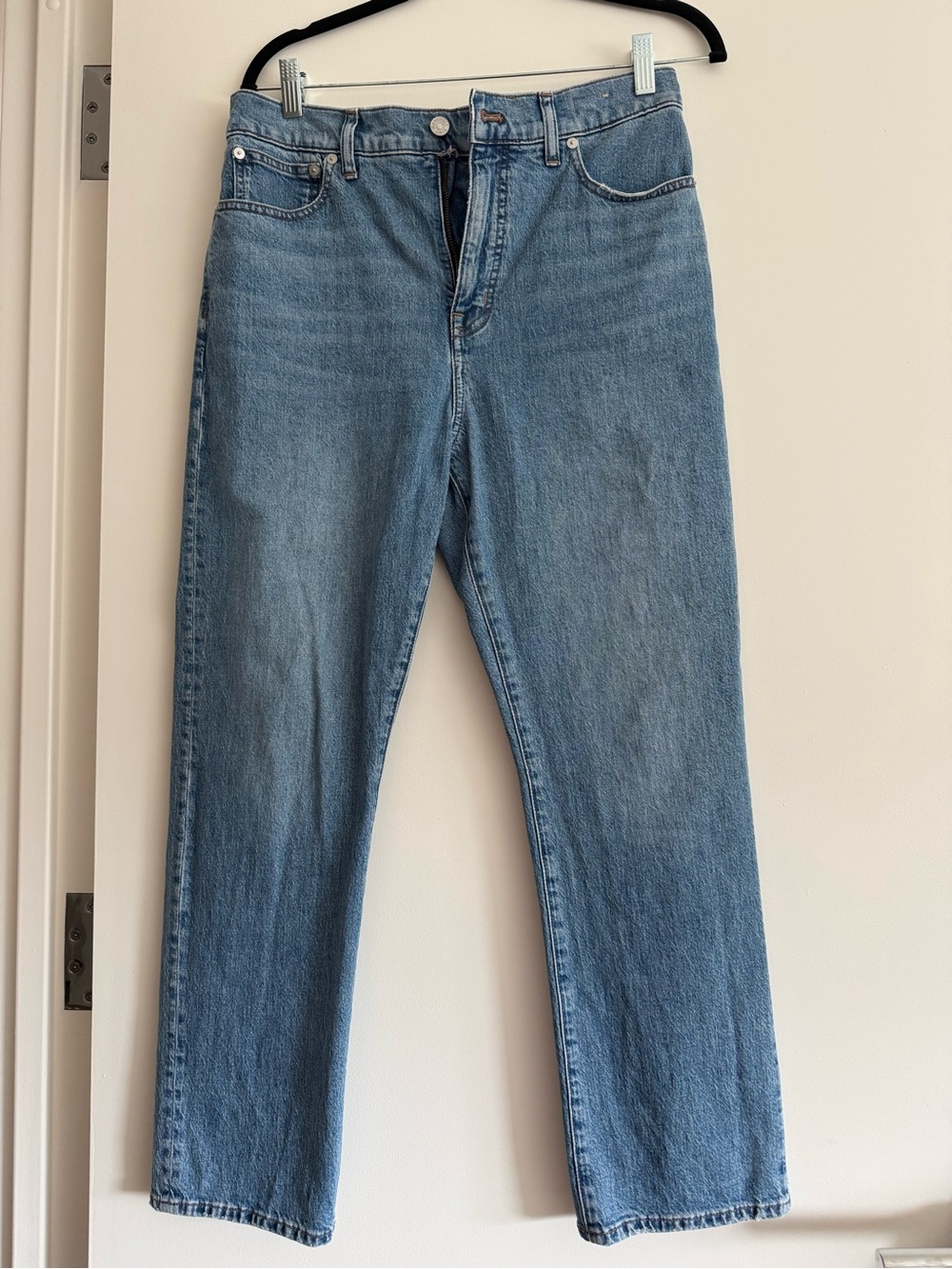 Madewell Straight Crop Jeans in Light Blue Denim